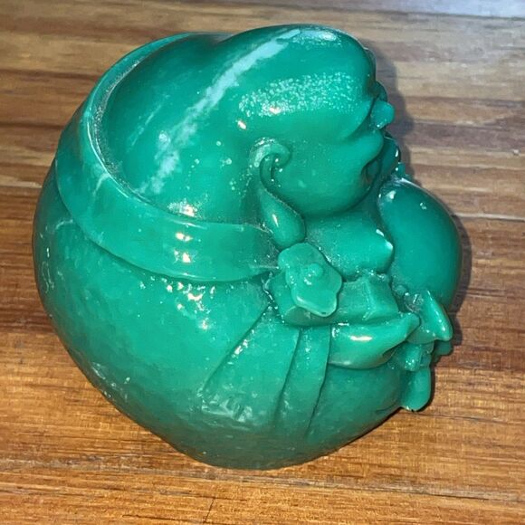 Green Laughing Buddha Figurine Resin Prosperity Statue Good Luck Decor - Picture 6 of 16